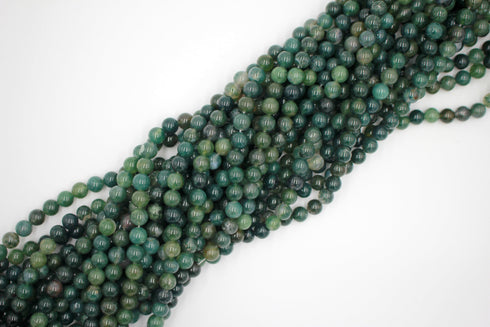Moss Agate Gemstone Beads, 8mm, Round
